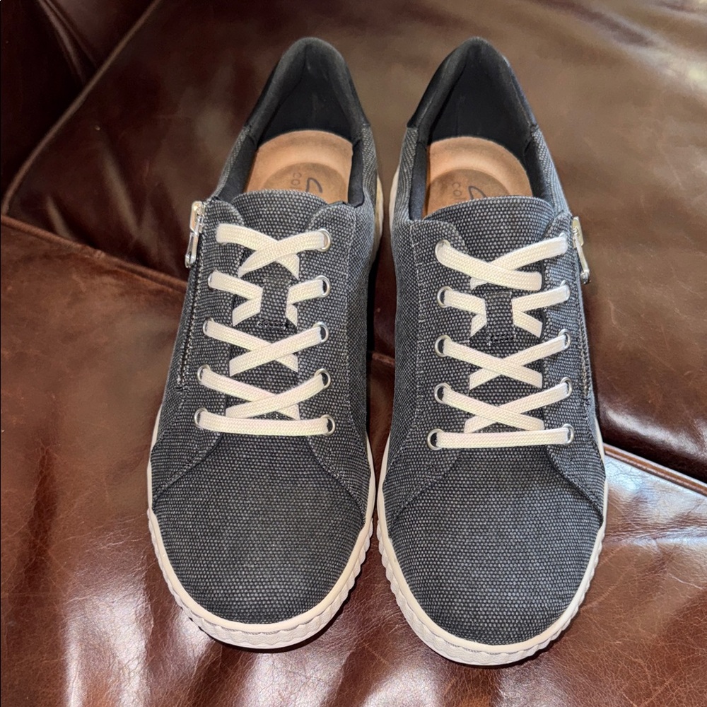 Clarks Black Sneakers with White Laces